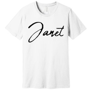 Beautiful Handwritten Calligraphy Janet Premium T-Shirt