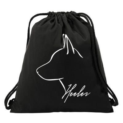 Blue Heeler Cattle Dog Profile Dog Mom Gift Present Cool Gift Drawstring Bag