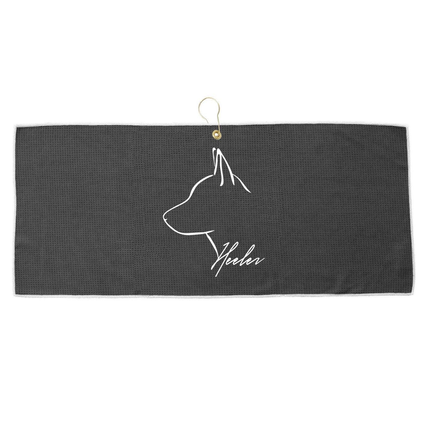 Blue Heeler Cattle Dog Profile Dog Mom Gift Present Cool Gift Large Microfiber Waffle Golf Towel
