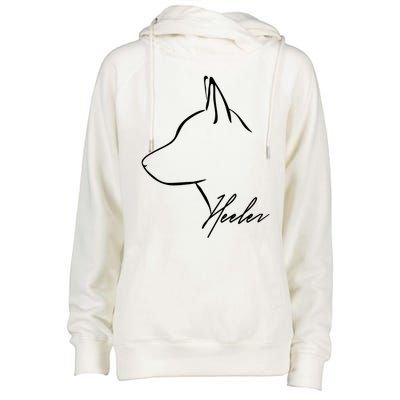 Blue Heeler Cattle Dog Profile Dog Mom Gift Present Cool Gift Womens Funnel Neck Pullover Hood