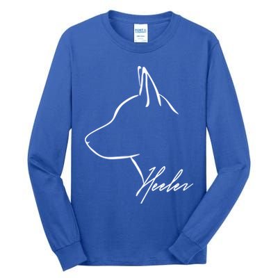 Blue Heeler Cattle Dog Profile Dog Mom Gift Present Cool Gift Tall Long Sleeve T-Shirt