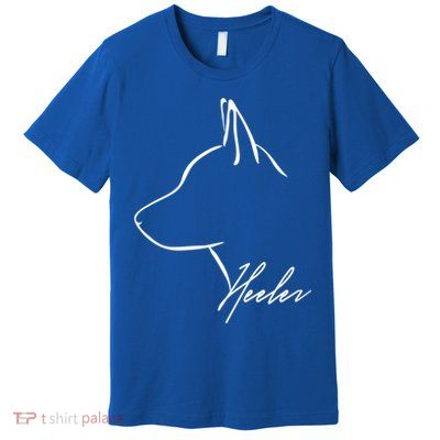 Blue Heeler Cattle Dog Profile Dog Mom Gift Present Cool Gift Premium T-Shirt