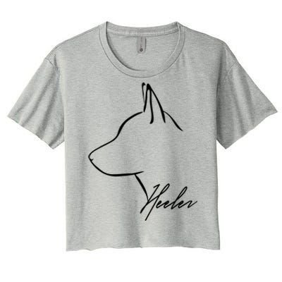 Blue Heeler Cattle Dog Profile Dog Mom Gift Present Cool Gift Women's Crop Top Tee