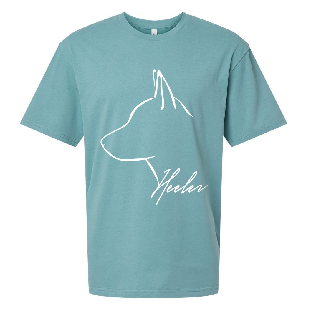 Blue Heeler Cattle Dog Profile Dog Mom Gift Present Cool Gift Sueded Cloud Jersey T-Shirt