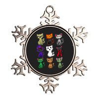 Boo Halloween Cute Black Cat Lover Metallic Star Ornament