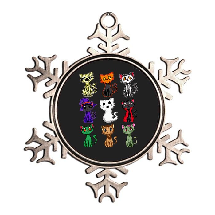 Boo Halloween Cute Black Cat Lover Metallic Star Ornament