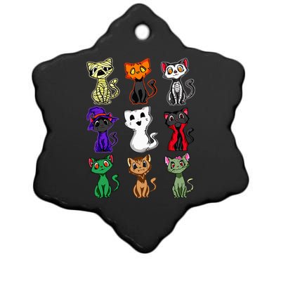 Boo Halloween Cute Black Cat Lover Ceramic Star Ornament