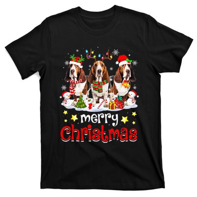 Basset Hound Christmas With Decorations Xmas T-Shirt