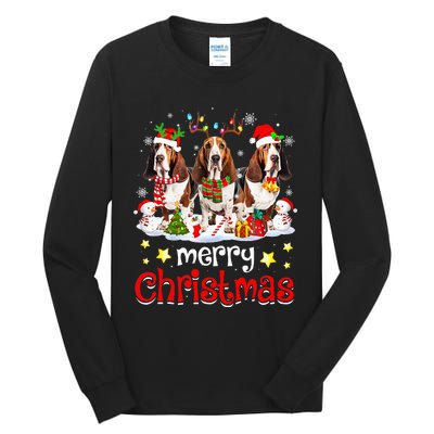 Basset Hound Christmas With Decorations Xmas Tall Long Sleeve T-Shirt