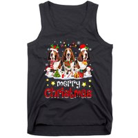 Basset Hound Christmas With Decorations Xmas Tank Top