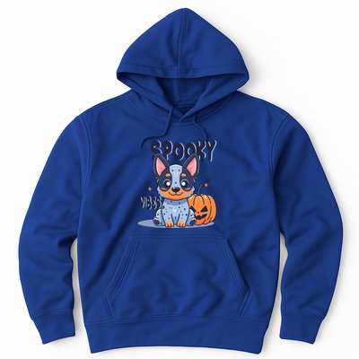 Blue Heeler Cattle Dog Halloween Pumpkin Spooky Vibes Gift Hoodie