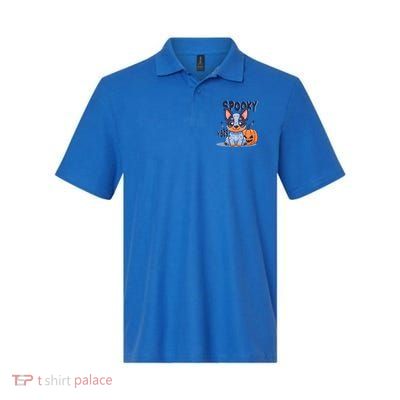 Blue Heeler Cattle Dog Halloween Pumpkin Spooky Vibes Gift Polo