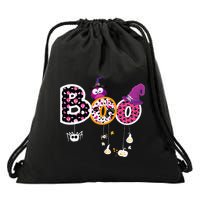 Boo Halloween Costume Spiders Ghosts Pumkin & Witch Hat Drawstring Bag