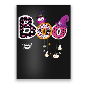 Boo Halloween Costume Spiders Ghosts Pumkin & Witch Hat Poster