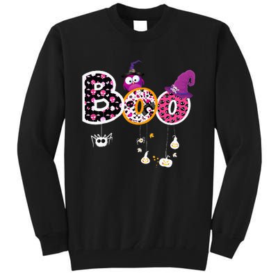 Boo Halloween Costume Spiders Ghosts Pumkin & Witch Hat Tall Sweatshirt