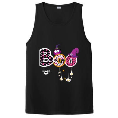 Boo Halloween Costume Spiders Ghosts Pumkin & Witch Hat PosiCharge Competitor Tank