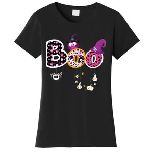 Boo Halloween Costume Spiders Ghosts Pumkin & Witch Hat Women's T-Shirt