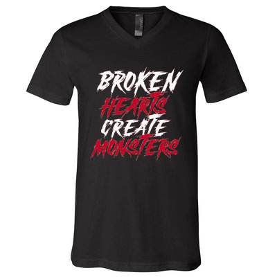 Broken Hearts Create Monsters V-Neck T-Shirt