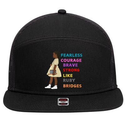 Black History Civil Rights Ruby Bridges Brave 7 Panel Mesh Trucker Snapback Hat