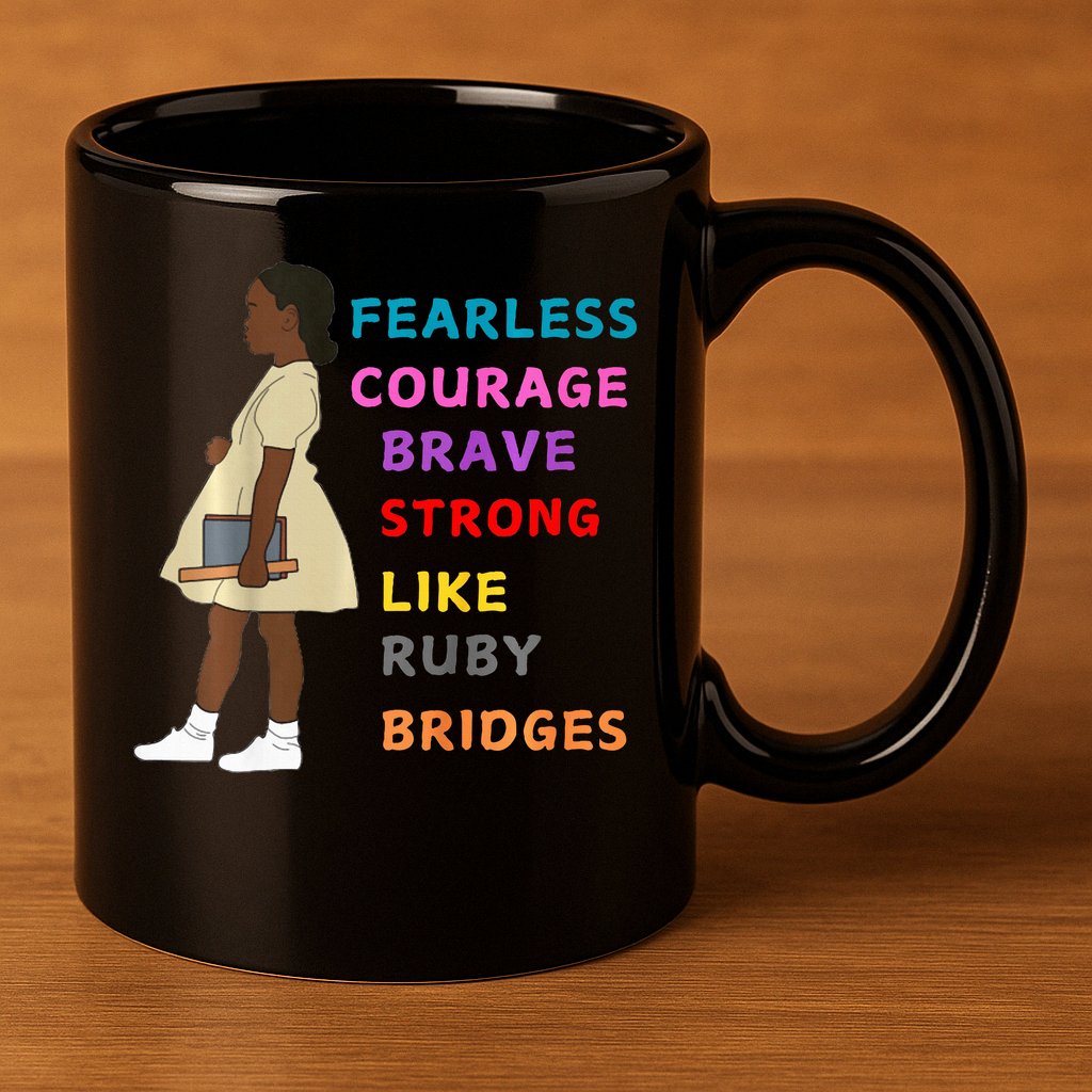 Black History Civil Rights Ruby Bridges Brave 11oz C Handle Ceramic Mug