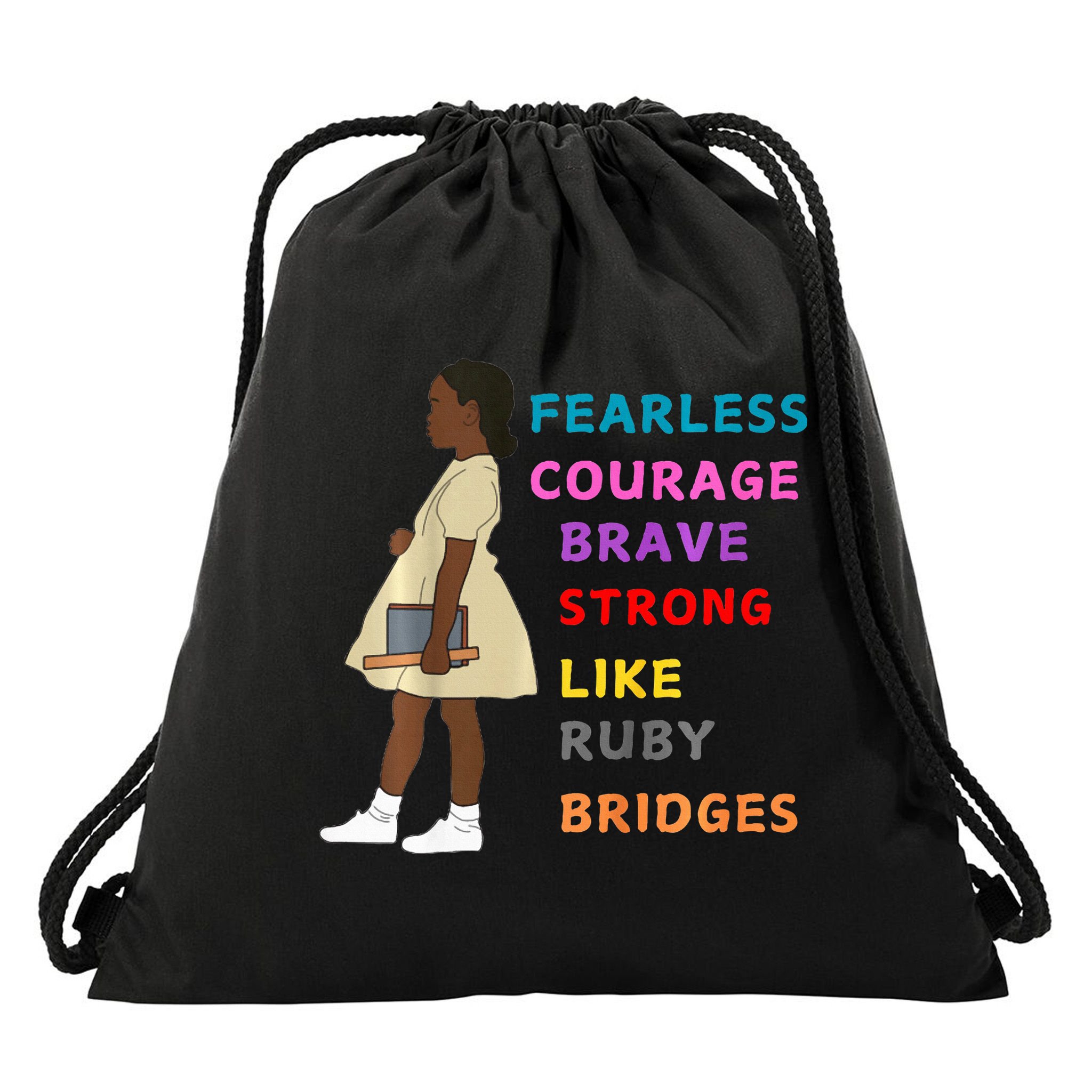 Black History Civil Rights Ruby Bridges Brave Drawstring Bag