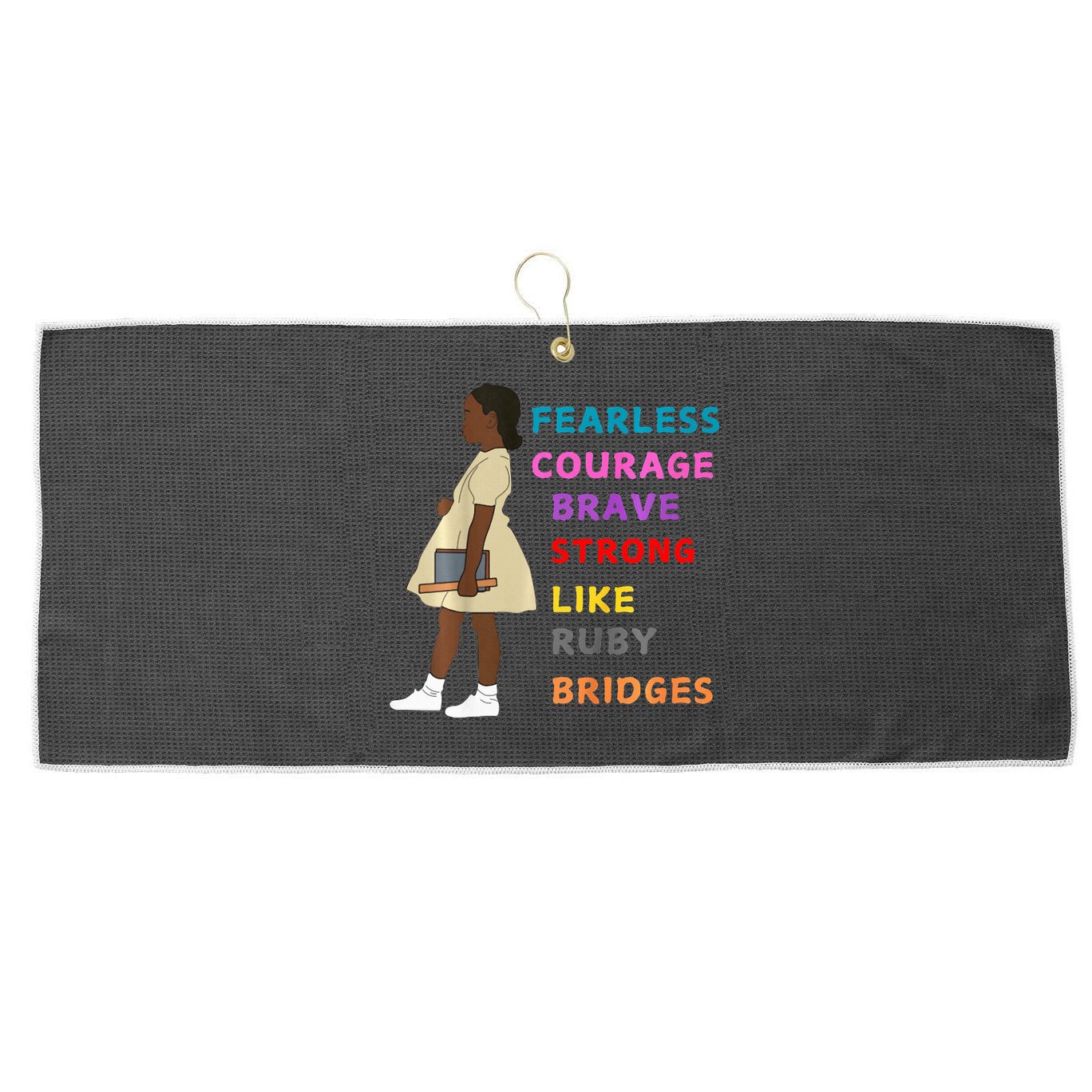 Black History Civil Rights Ruby Bridges Brave Large Microfiber Waffle Golf Towel