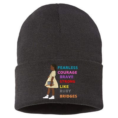 Black History Civil Rights Ruby Bridges Brave Sustainable Knit Beanie