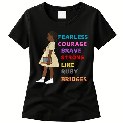 Black History Civil Rights Ruby Bridges Brave Womens T-Shirt