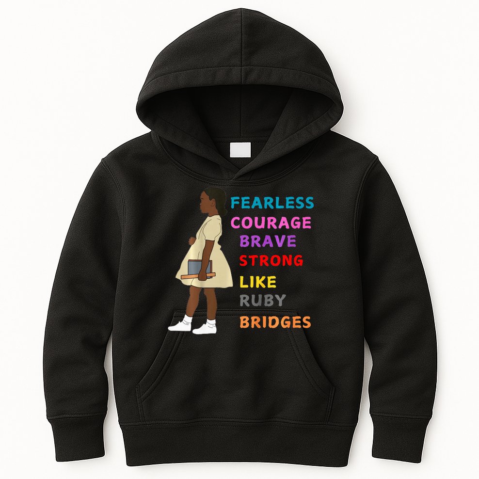 Black History Civil Rights Ruby Bridges Brave Kids Hoodie