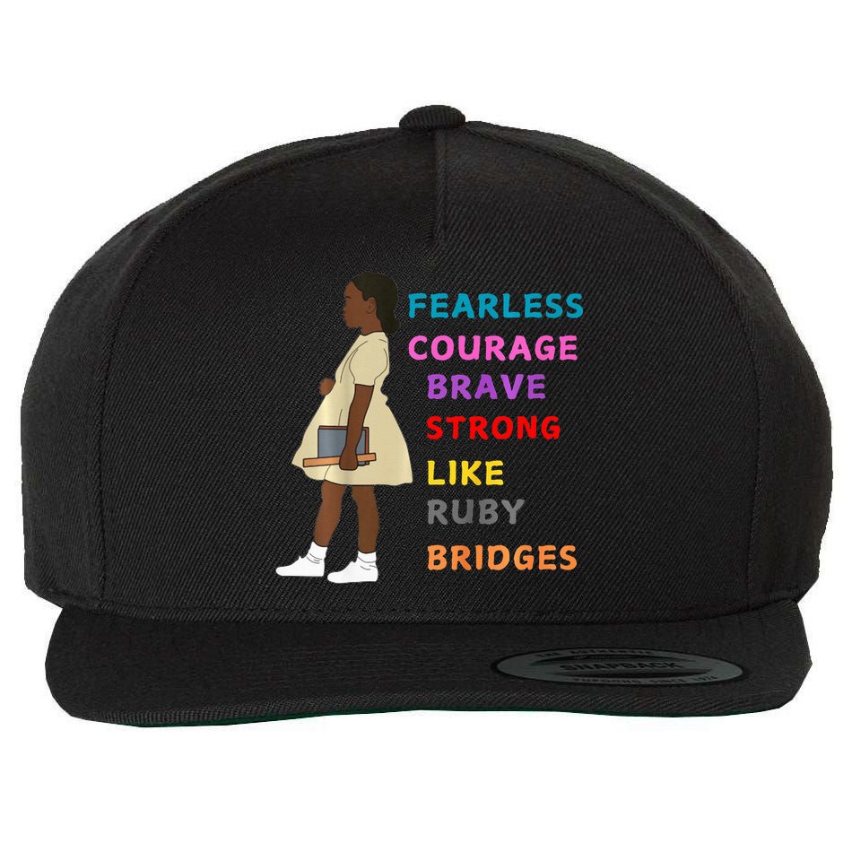 Black History Civil Rights Ruby Bridges Brave Wool Snapback Cap
