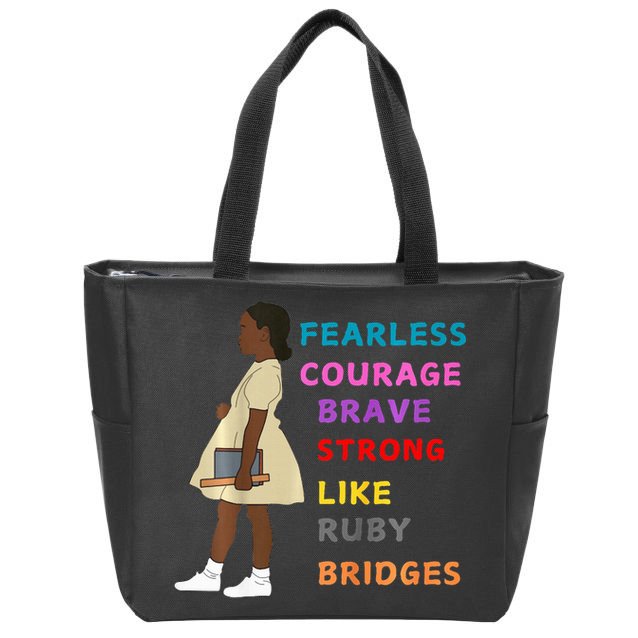 Black History Civil Rights Ruby Bridges Brave Zip Tote Bag