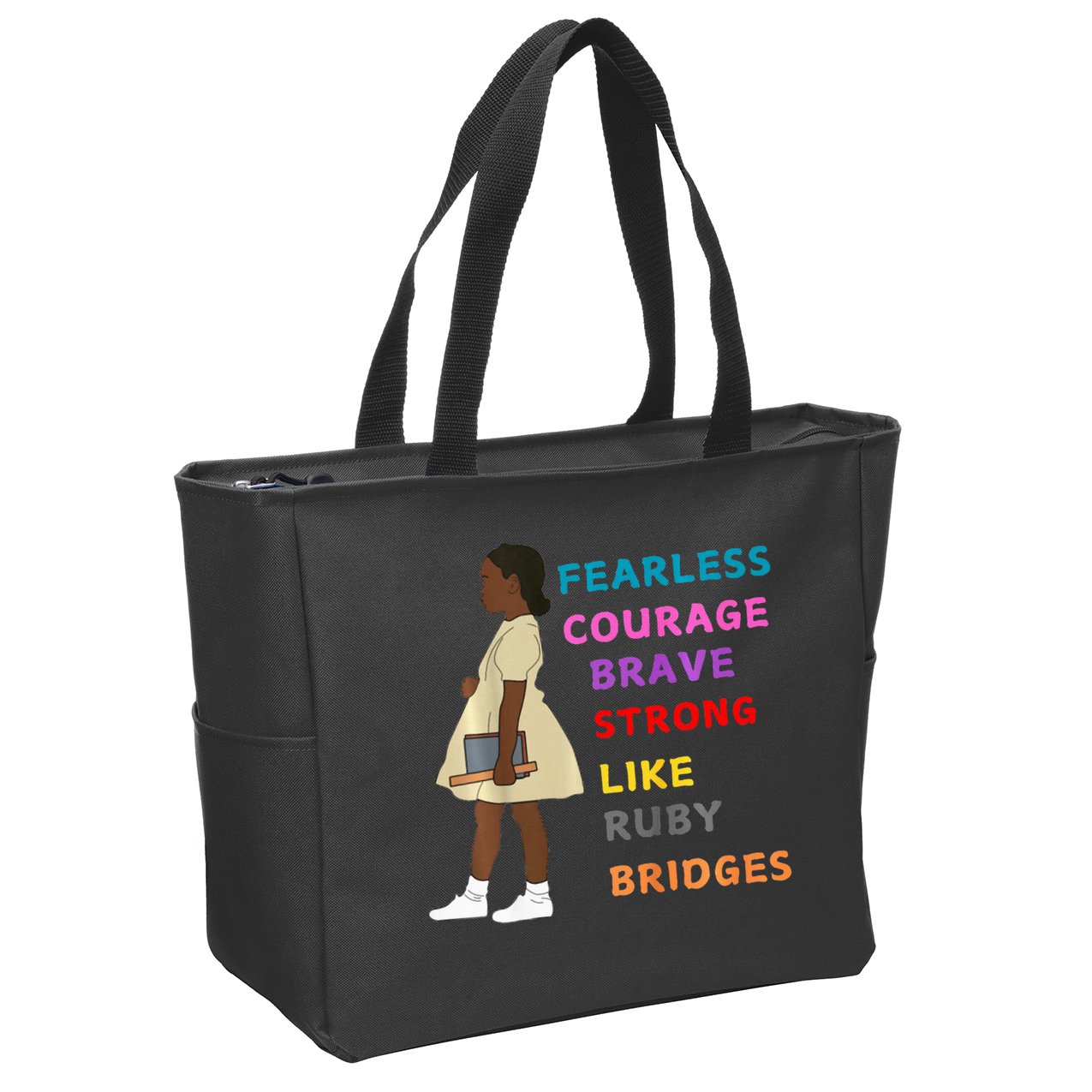 Black History Civil Rights Ruby Bridges Brave Zip Tote Bag