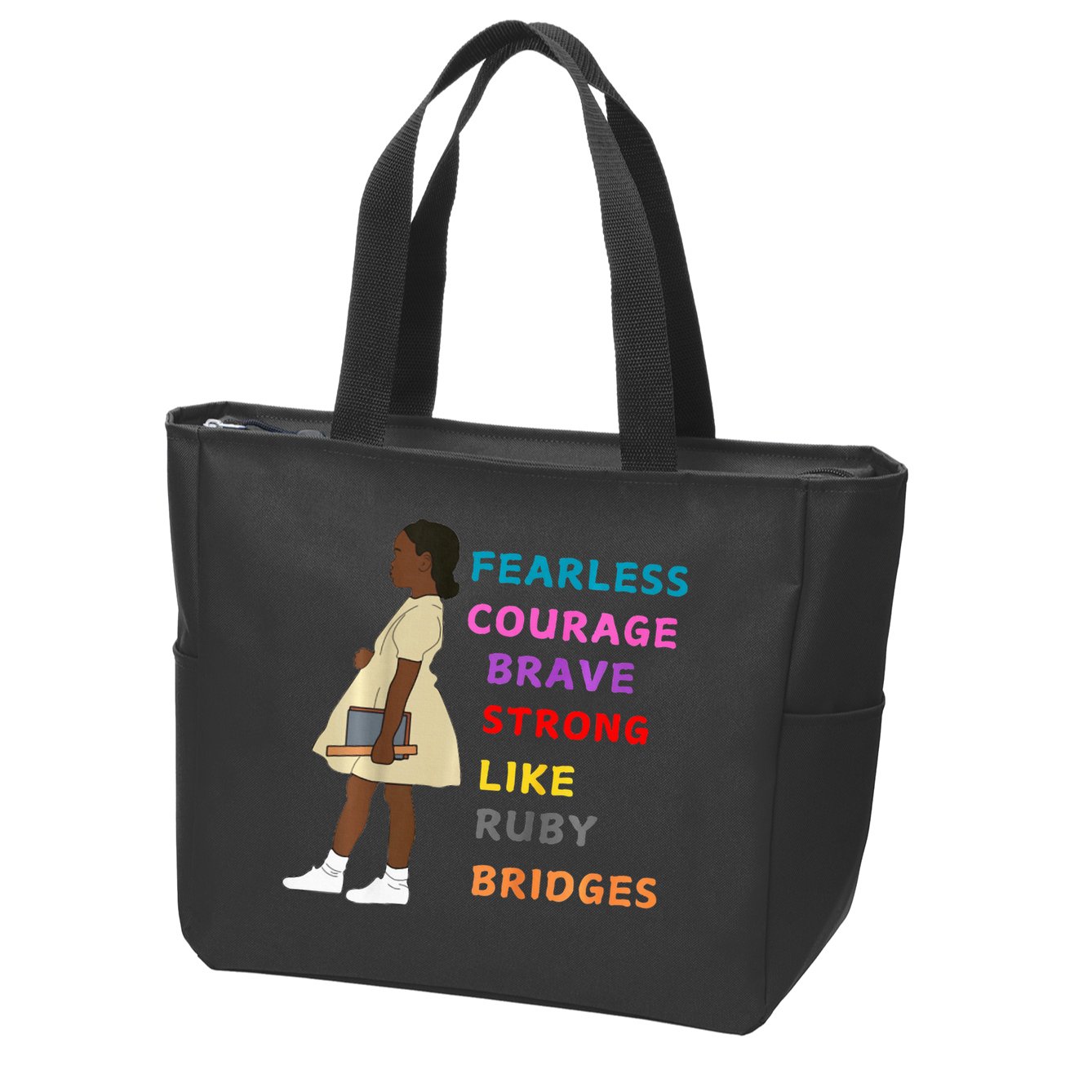 Black History Civil Rights Ruby Bridges Brave Zip Tote Bag