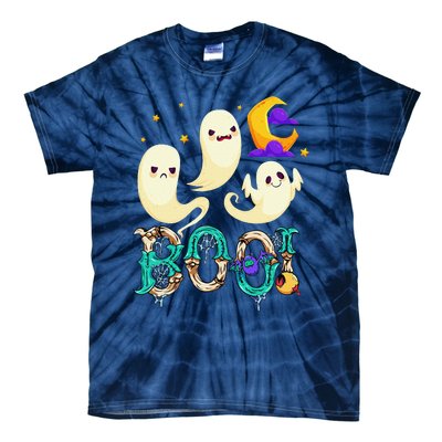 Boo! Halloween Cute Ghost Spooky Halloween Ghost Cat Apparel Tie-Dye T-Shirt