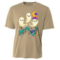 Boo! Halloween Cute Ghost Spooky Halloween Ghost Cat Apparel Cooling Performance Crew T-Shirt