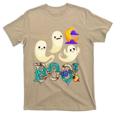 Boo! Halloween Cute Ghost Spooky Halloween Ghost Cat Apparel T-Shirt