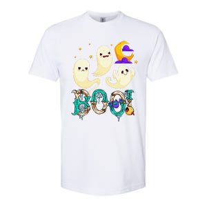 Boo! Halloween Cute Ghost Spooky Halloween Ghost Cat Apparel Softstyle CVC T-Shirt