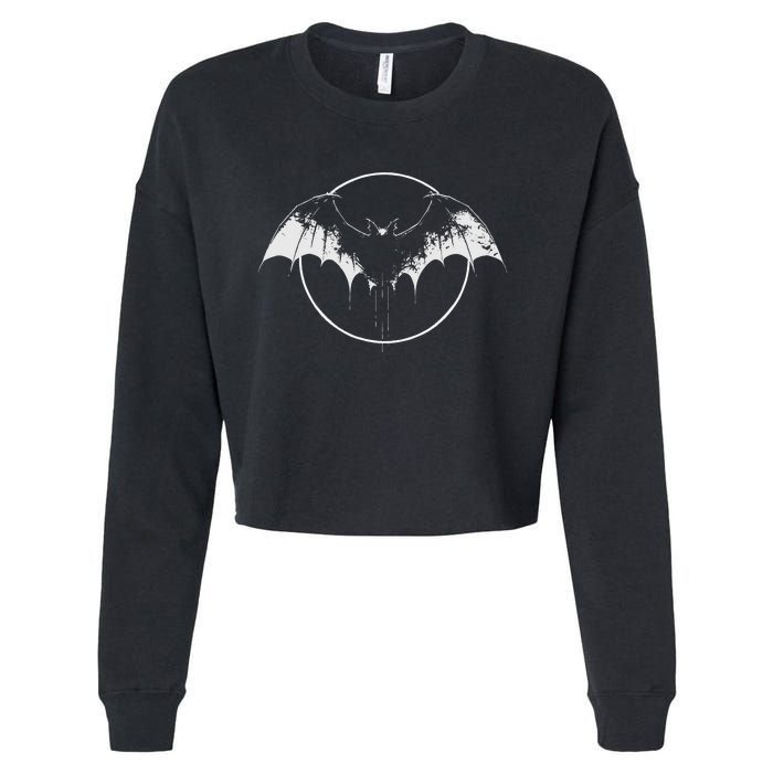 Bat Halloween Costume Spooky Bat Cool Goth Bats Lover Cropped Pullover Crew