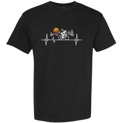 Bicycle Heartbeat Cycling Cyclist Garment-Dyed Heavyweight T-Shirt