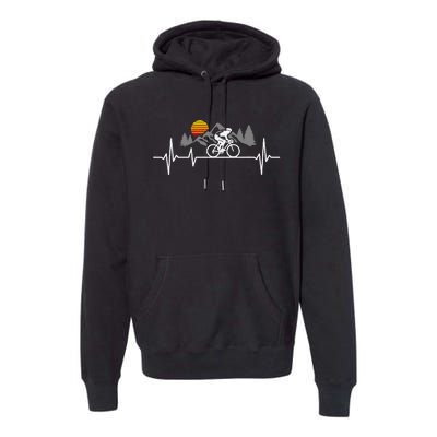 Bicycle Heartbeat Cycling Cyclist Premium Hoodie