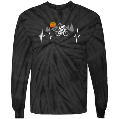 Bicycle Heartbeat Cycling Cyclist Tie-Dye Long Sleeve Shirt