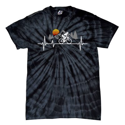 Bicycle Heartbeat Cycling Cyclist Tie-Dye T-Shirt