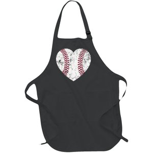 Baseball Heart Cute Mom Dad Brother Sister Family Baseball Full-Length Apron With Pockets