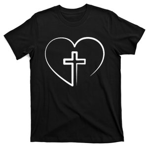 Blessed Heart Cross Jesus Has My Back Faith Christian T-Shirt