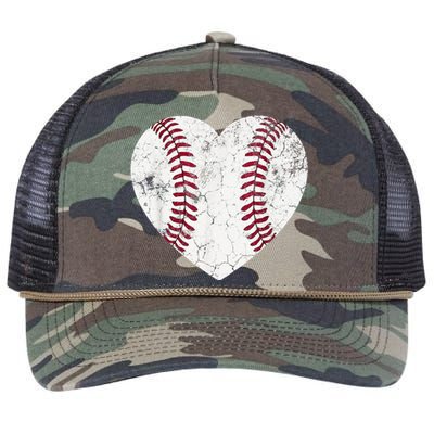 Baseball Heart Cute Mom Dad Brother Sister Family Retro Rope Trucker Hat Cap