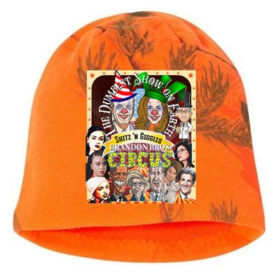 Biden Halloween Circus Dumbest Obama Funny Trump Halloween Kati - Camo Knit Beanie