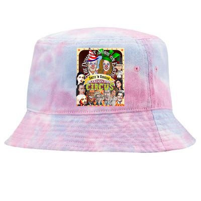 Biden Halloween Circus Dumbest Obama Funny Trump Halloween Tie-Dyed Bucket Hat