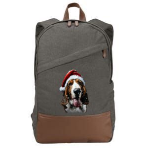 Basset Hound Christmas Cotton Canvas Backpack