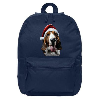 Basset Hound Christmas 16 in Basic Backpack