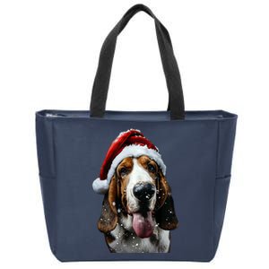 Basset Hound Christmas Zip Tote Bag